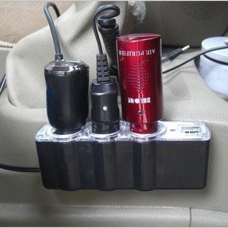 12v / 24v usb charger supply & triple socket (black) 12v / 24v usb charger supply & triple socket (black)