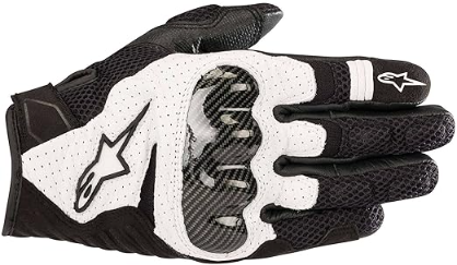 alpinestars smx 1 air v2 motorcycle riding glove prism guard (white & black) alpinestars smx 1 air v2 motorcycle riding glove prism guard (white & black)