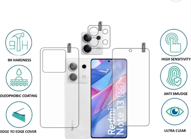 redmi note 13 5g front and back camera lens screen protector prism guard redmi note 13 5g front and back camera lens screen protector prism guard