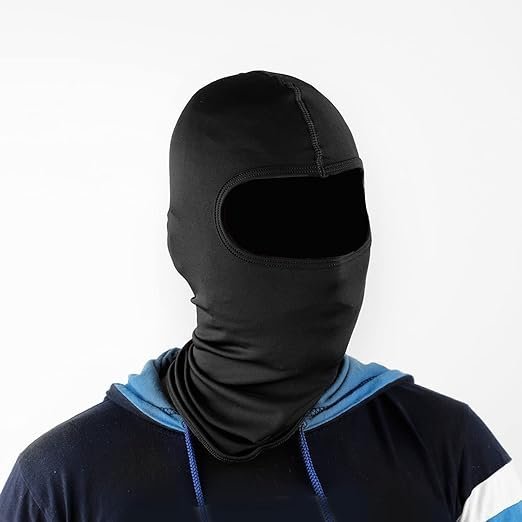 soft lycra balaclava sports head and face cover prism guard (black) soft lycra balaclava sports head and face cover prism guard (black)