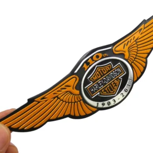 New Arrivals harley davidson motorcycle aluminum wing prism guard (yellow)( 12x3.5cm)