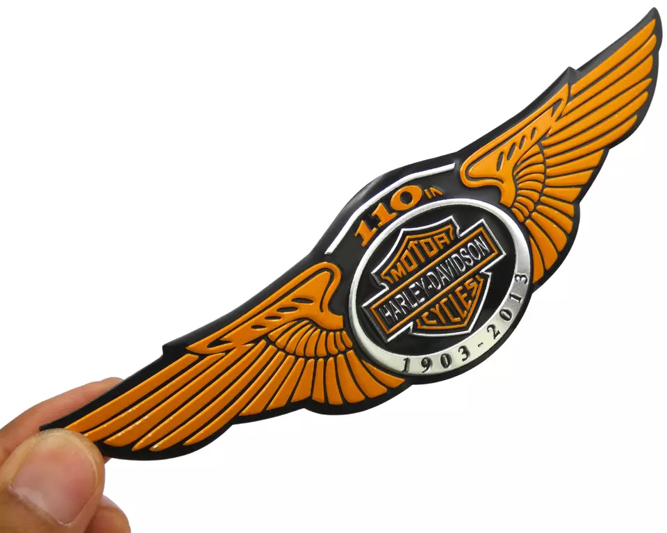 harley davidson motorcycle aluminum wing prism guard (yellow)( 12x3.5cm) harley davidson motorcycle aluminum wing prism guard (yellow)( 12x3.5cm)