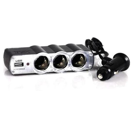 12v / 24v usb charger supply & triple socket (black) 12v / 24v usb charger supply & triple socket (black)